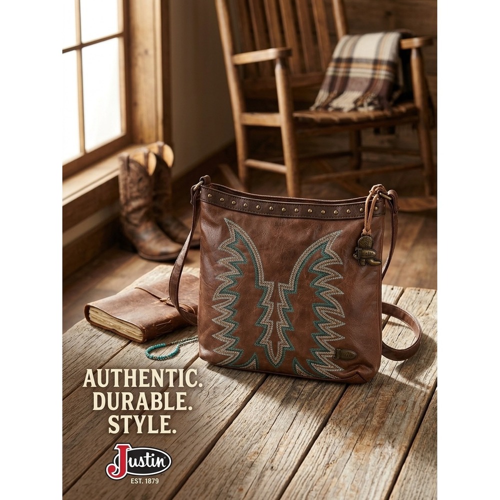 Justin Boots Crossbody🦋🤎 Purse Western Boot Stitch Turquoise Studded Boho Y2K